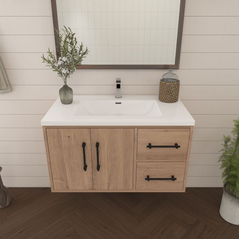 Victoria 36'' R Wall-mounted Vanity with Reinforced Acrylic Sink - 35.5