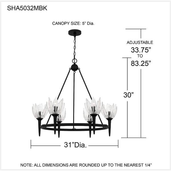 Shea 6-Light Matte Black Chandelier