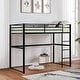 preview thumbnail 12 of 17, Metal Loft Bed Full Size, Loft Bed Frame with Safety Guard Rails & Flat Ladder, Twin Loft Bed for Kids Teens Adults