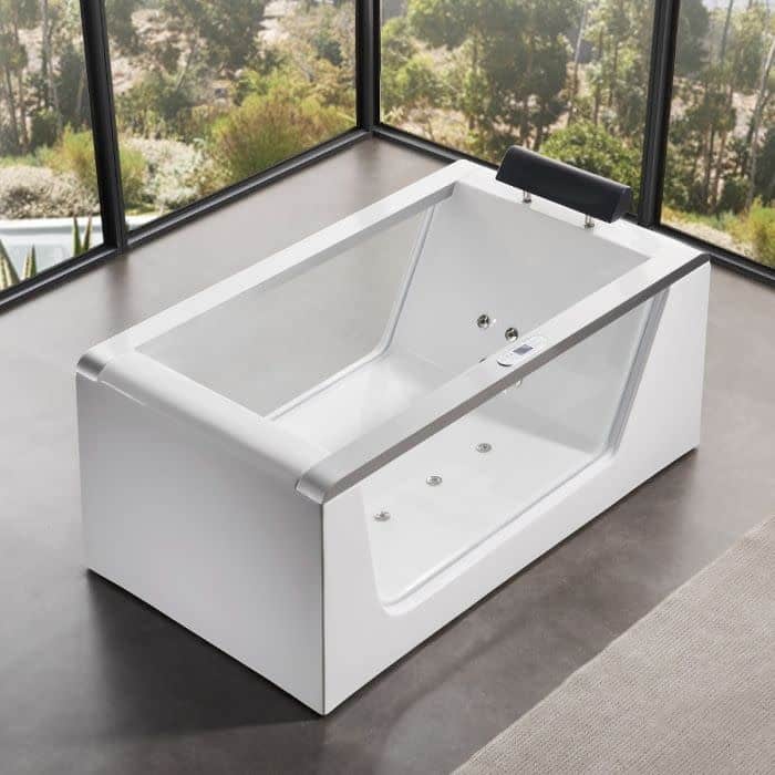 Eago Alfi Trade 59" Free Standing Acrylic Air Tub with Right Drain,