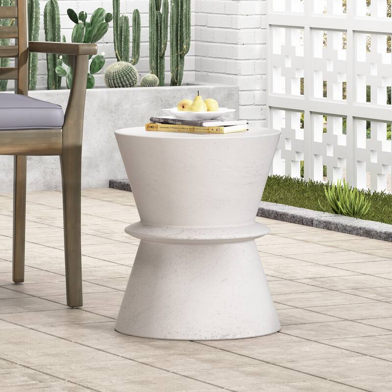 Outdoor LightWeight Concrete Side Table - 17.64