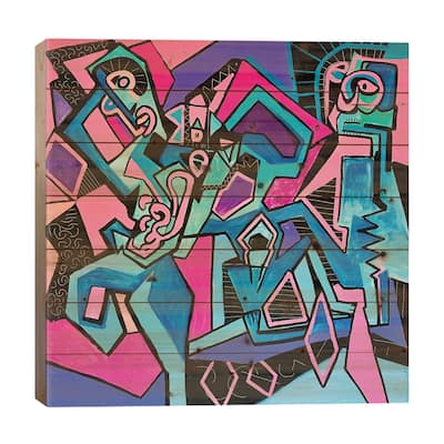 Funky Abstract VIII Print On Wood by Frantisek Florian - Multi-Color