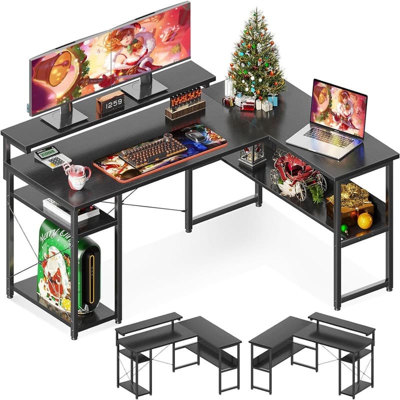 L Shaped Computer Desk - Black
