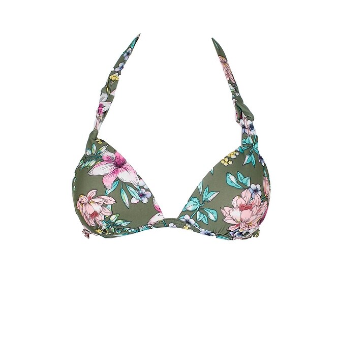 Shop Hula Honey Juniors Olive Tropic Romance Floral Print Push Up