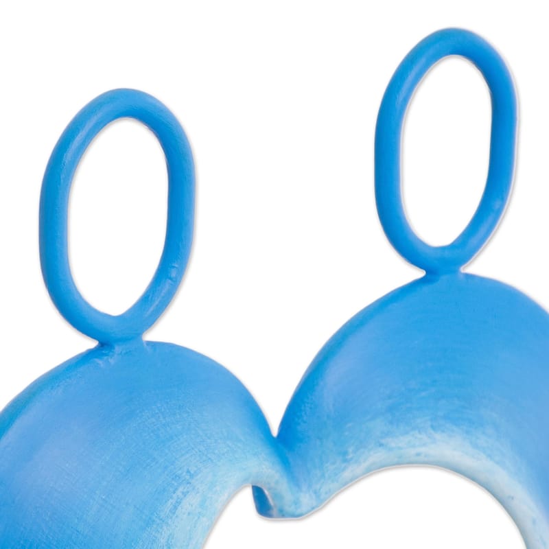 Novica Handmade Our Heart In Blue Steel Sculpture