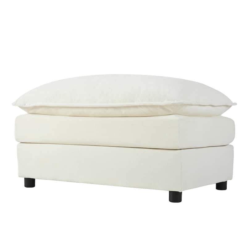 109.45" Chenille Upholstered L-Shaped Modular Sectional Sofa with Double-Layer Cushions, DIY Combination