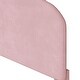 preview thumbnail 9 of 7, Light Pink Full Size Velvet Upholstered Platform Bed, Cloud Shape Headboard,Footboard, Side board