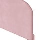 preview thumbnail 9 of 7, Light Pink Velvet Upholstered Platform Bed, Cloud Shape Headboard, Footboard, Side board