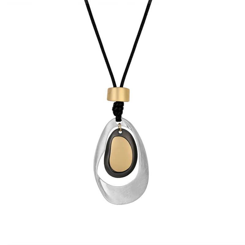Victoria Townsend Gold Plated Large Oval Pendant Necklace