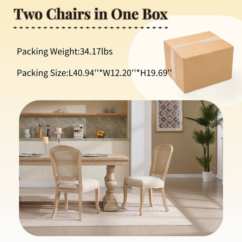 Set of 2 French Country Dining Chairs