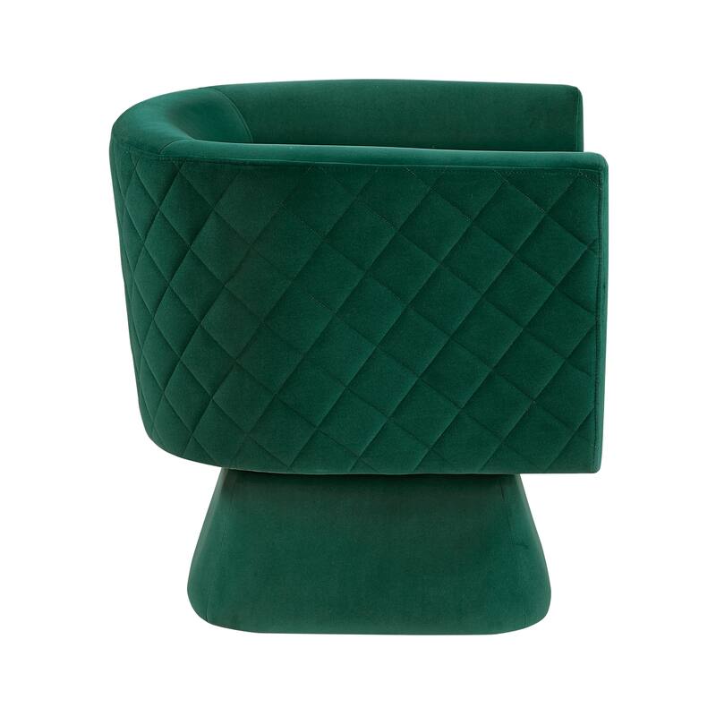 Gale 29" Velvet Swivel Chair - Diamond Stitched Chair Back