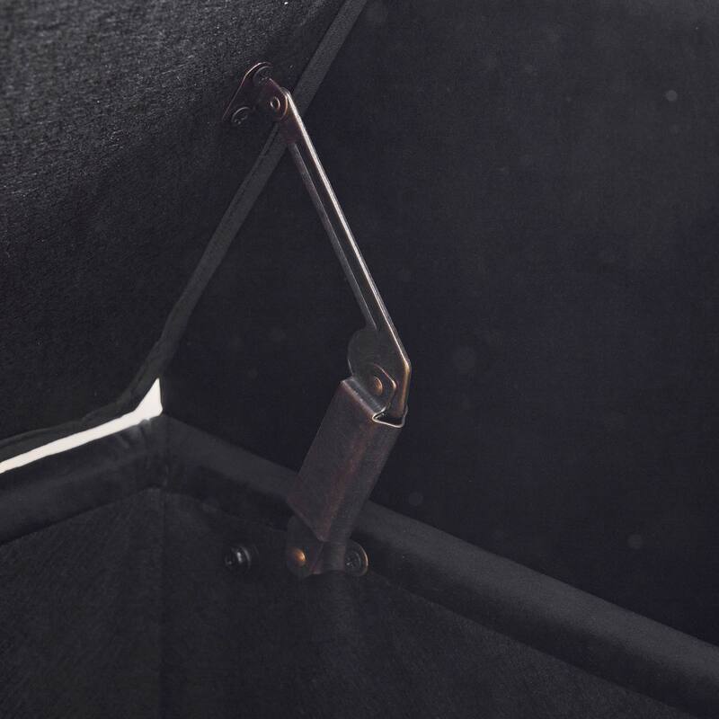 Accent Stool Bedroom End of Bed Bench with Tufted Buttons, Storage Stool Leisure Stool with Armrests and Flap