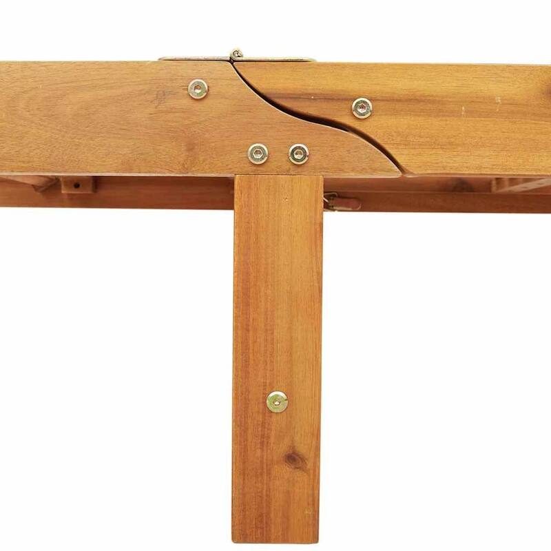 vidaXL Sun Lounger Reclining Red 200 x 67 x 84cm Solid Acacia wood - 78.7 x 26.4 x 33.1