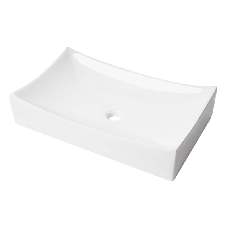ALFI brand White 26" Fancy Rectangular Above Mount Ceramic Sink
