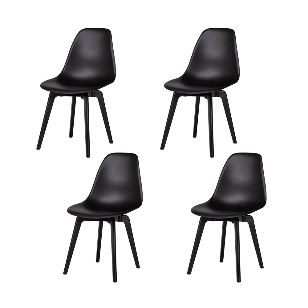 Porch & Den Tiedeman Resin Molded Seat Dining Chairs, Set of 4