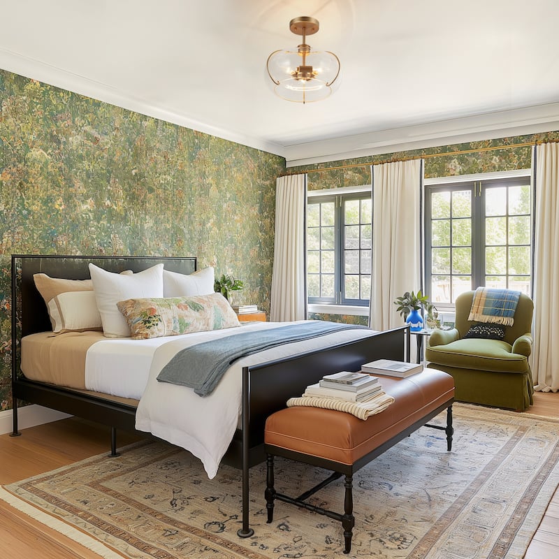 Modern Gold 3-Light Semi Flush Mount Transitional Glass Ceiling Light - Dark Gold - Dia.12"xH11.5"