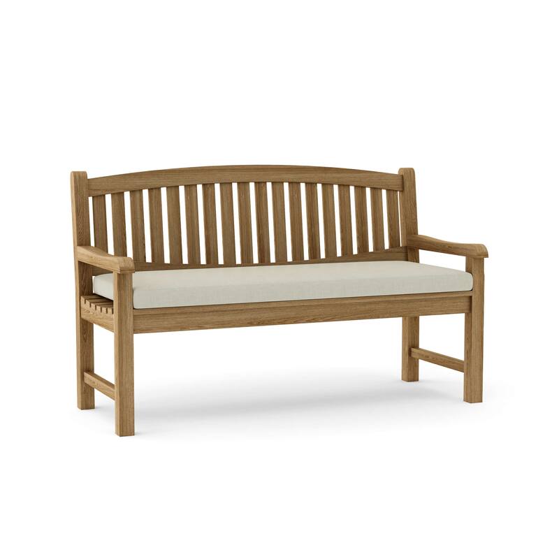 Kingston Teak Outdoor Bench - N/A - Canvas Natural
