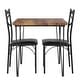preview thumbnail 15 of 69, VECELO Modern 3/5-piece Dining Set Tempered Glass Top and Wood Top, Steel Dining Table and Chair Set of 2/4