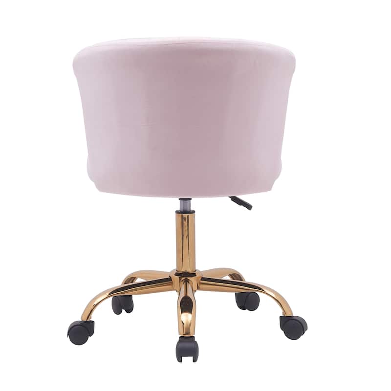 Porthos Home Rye Velvet Office Chair with Gold Chrome Legs