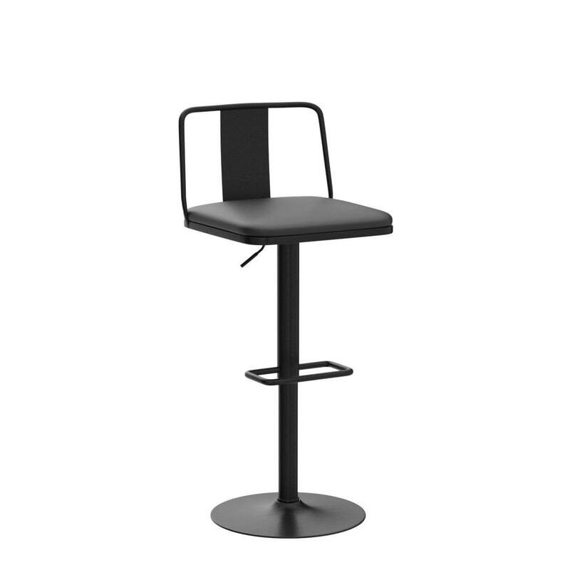 Metal Swivel Barstools Set of 2, PU Leather Seat with Back, Adjustable Height, Modern Counter Height Bar Stools for Kitchen