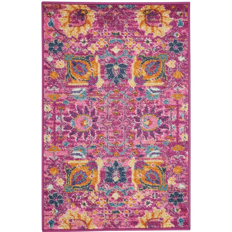Nourison Passion Boho French Country Floral Area Rug.