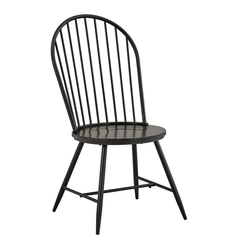 Truman Hoop High Back Windsor Metal Side Chair with Wood Seat (Set of 2) by iNSPIRE Q Modern