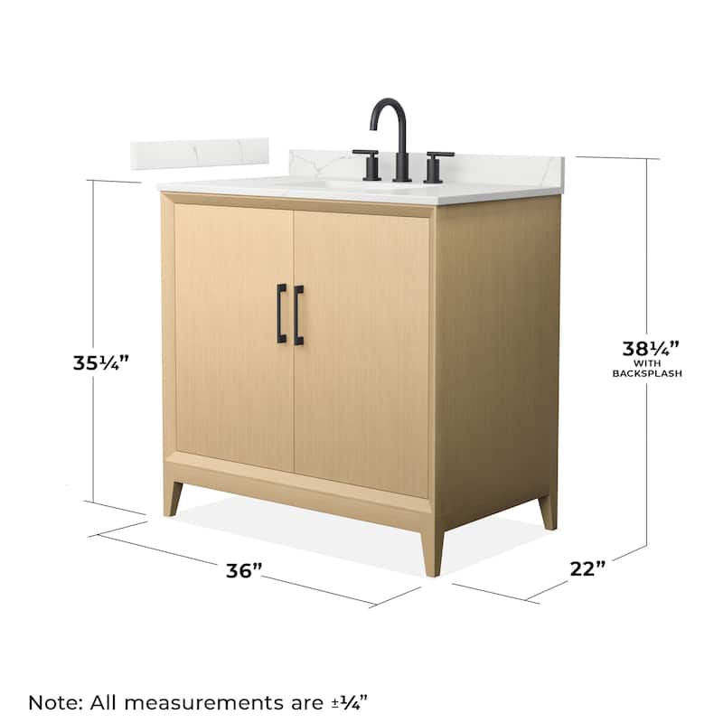Wyndham Collection WCH7575-36S-QTZ-US3MXX Janna 36" Free Standing