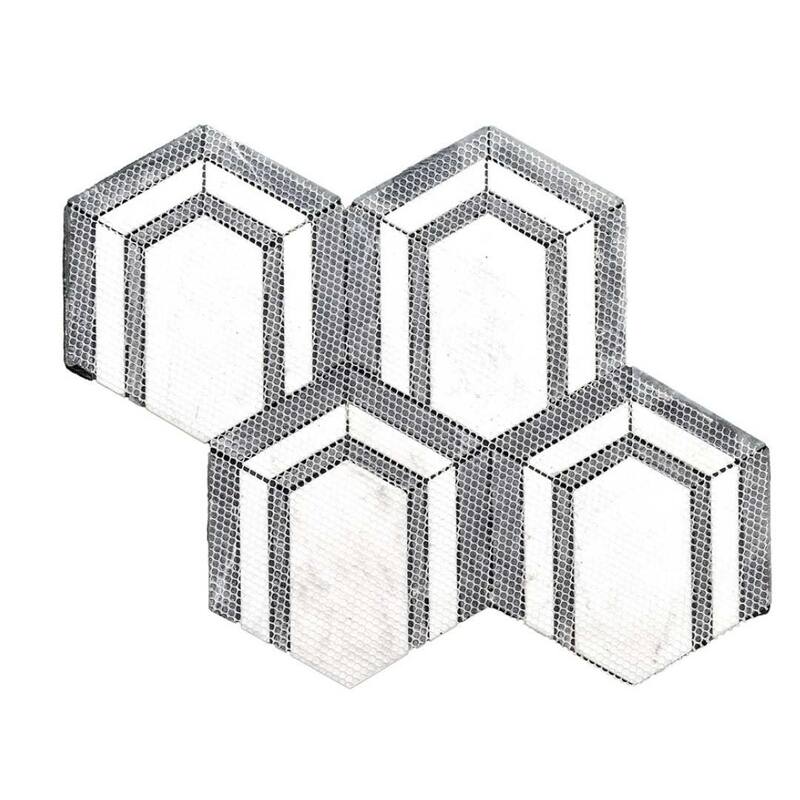 The Tile Life Argos Peak 12x14 Hexagon Marble Floor, Wall & Backsplash Tile