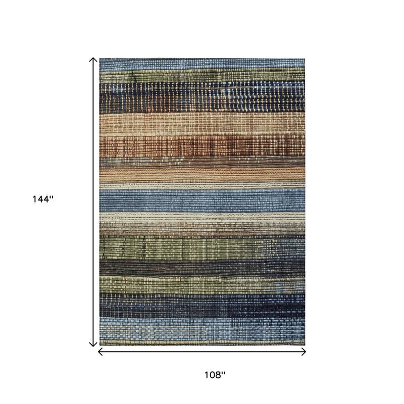 HomeRoots Striped Transitional Rectangle Outdoor Rug
