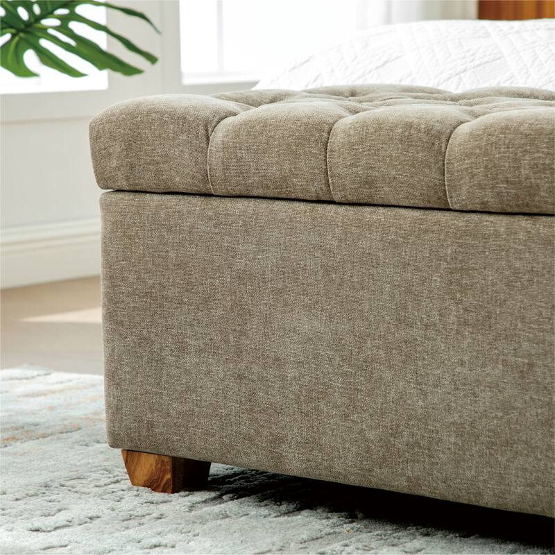 60.24" Wide Modern Upholstered Storage Bench,Entryway Bench,End of Bed Bench