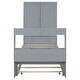 preview thumbnail 20 of 32, Twin Size Platform Bed with Storage Headboard and Footboard, Pull Out Shelves and Twin Size Trundle, Gray Gray