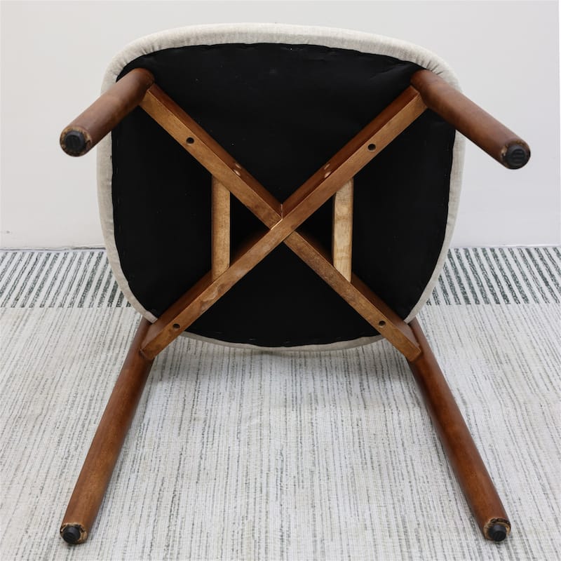 Set of 4 Armless Laurel Green Flannelette Upholstered Dining Chairs