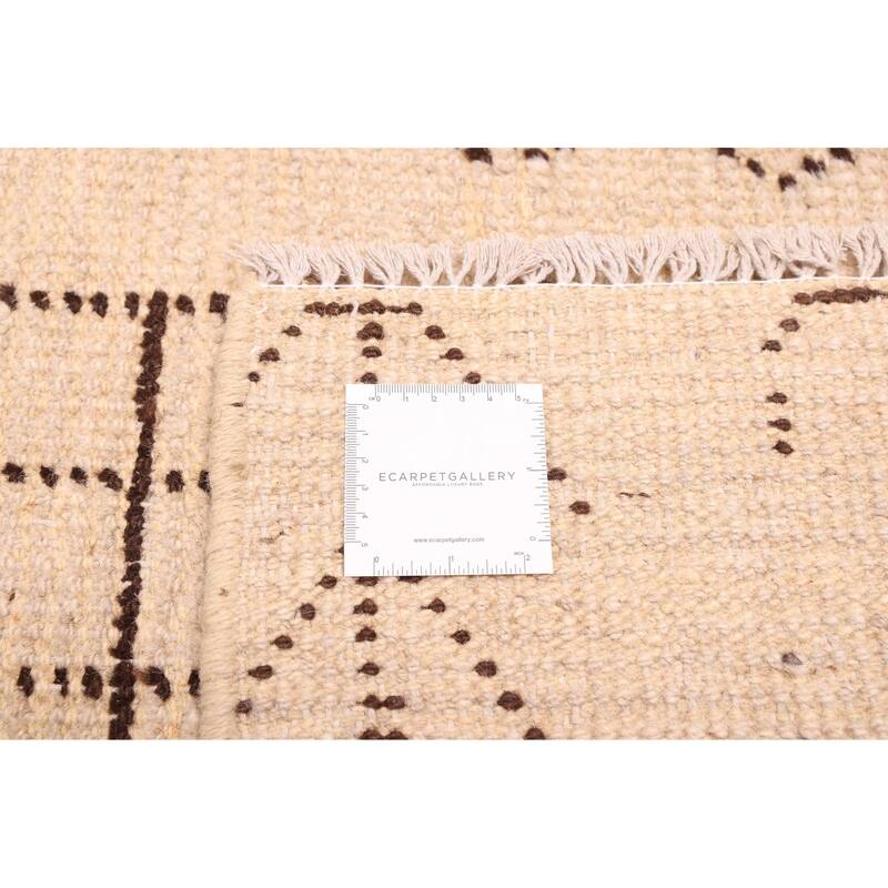 ECARPETGALLERY Hand-knotted Tangier Light Khaki Wool Rug - 6'0 x 9'9