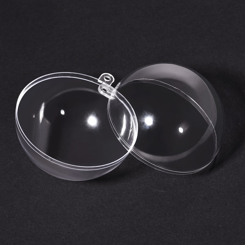2pcs 5 1/2-inch(140mm) Clear Plastic Ornaments Ball