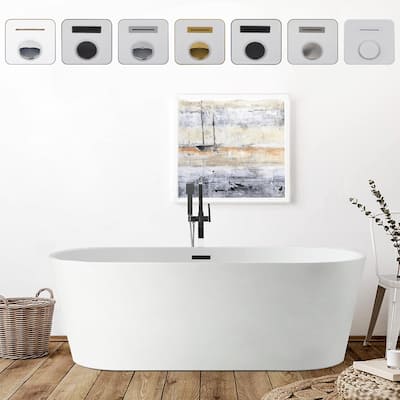Vanity Art 67" Acrylic Freestanding Soaking Bathtub