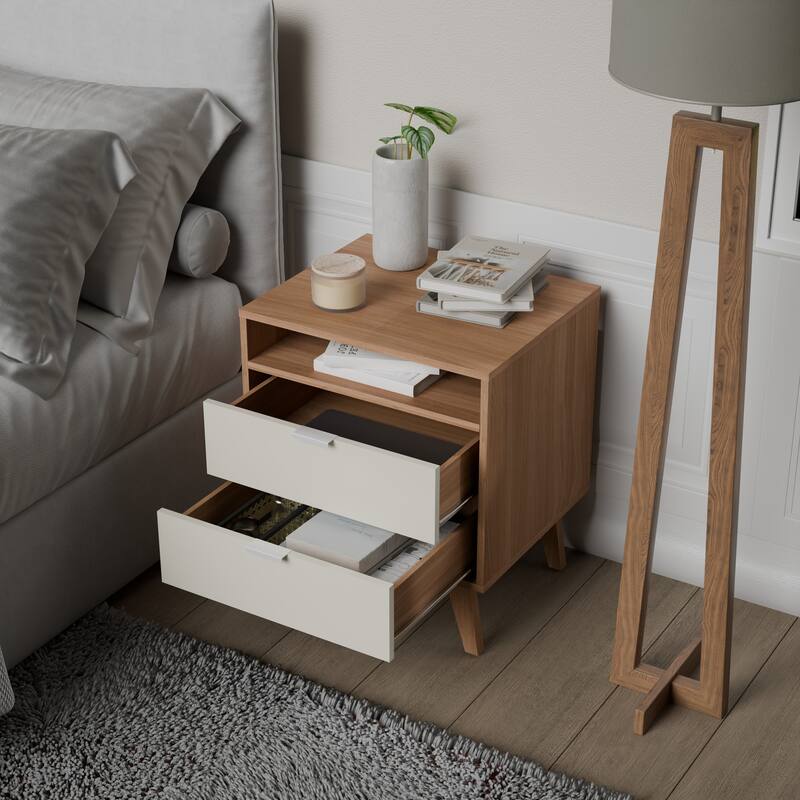 Kappesberg Denver 2-Drawer Nightstand (set of 2) - for Bedroom