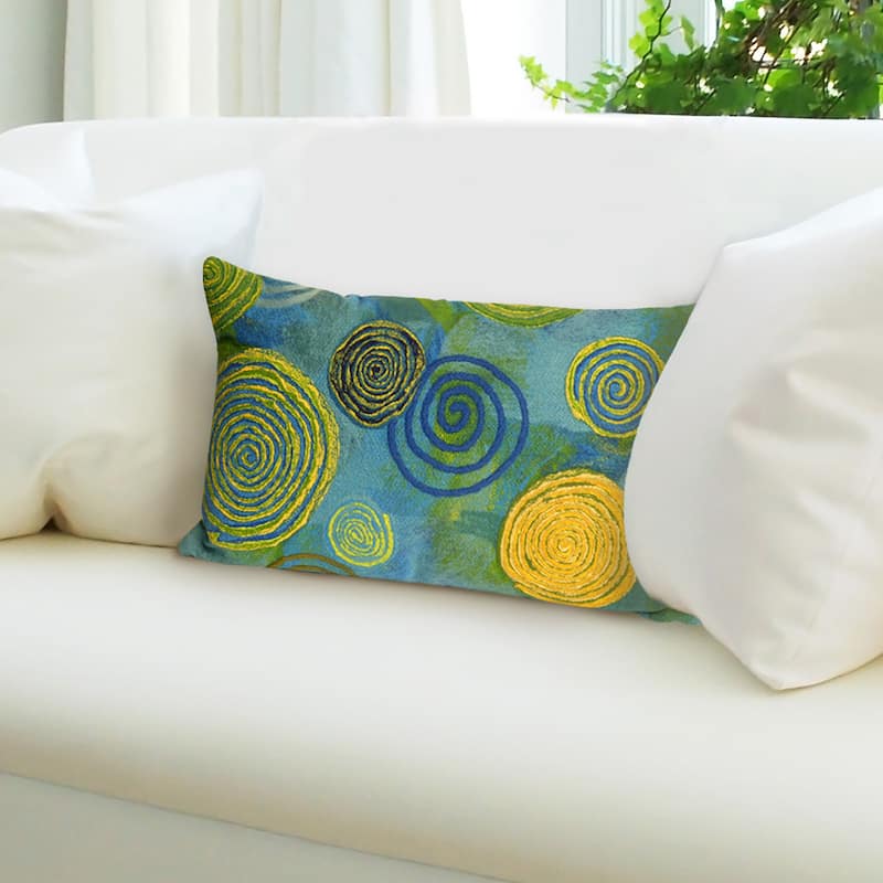 Liora Manne Visions III Graffiti Swirl Indoor/Outdoor Pillow Cool 12"X20"