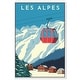 preview thumbnail 14 of 27, Oliver Gal 'Les Alpes Travel Poster' Blue Wall Art Canvas Print