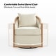 preview thumbnail 4 of 8, HULALA HOME Paul Jess Farmhouse Solid Wood Edging Swivel Barrel Chair with Fully Assembled and a Pillow