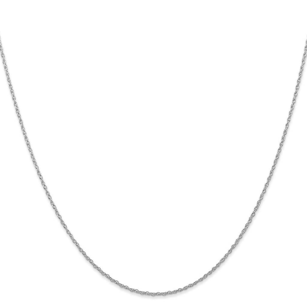 Curata 14k White Gold Solid 0.7mm Carded Cable Rope Chain Necklace Options: 16 18 20 24