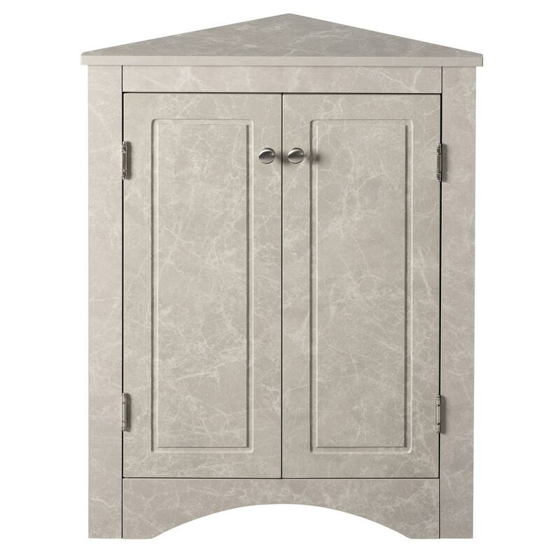 Modern Corner Storage Cabinet With Adjustable Shelves 2 Doors Triangle