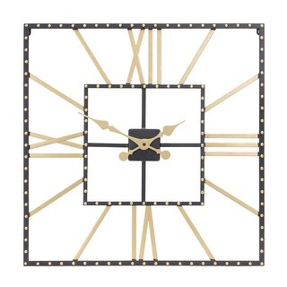 Square Wall Clock - 23.5" - Black and Gold - Bed Bath & Beyond - 38204879