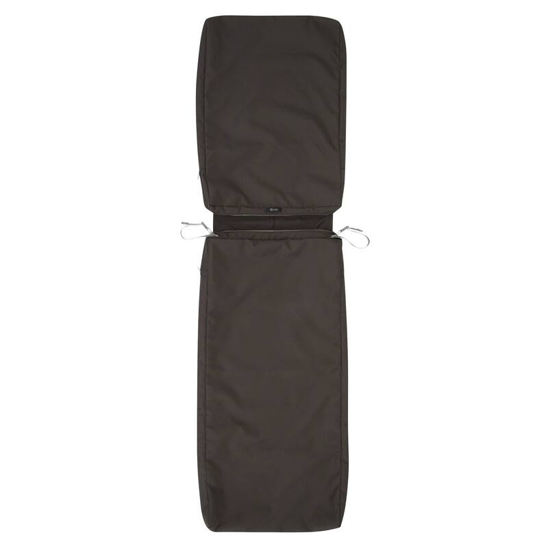 Classic Accessories Ravenna Water-Resistant 72 x 21 x 3 Inch Patio Chaise Lounge Cushion Slip Cover, Espresso