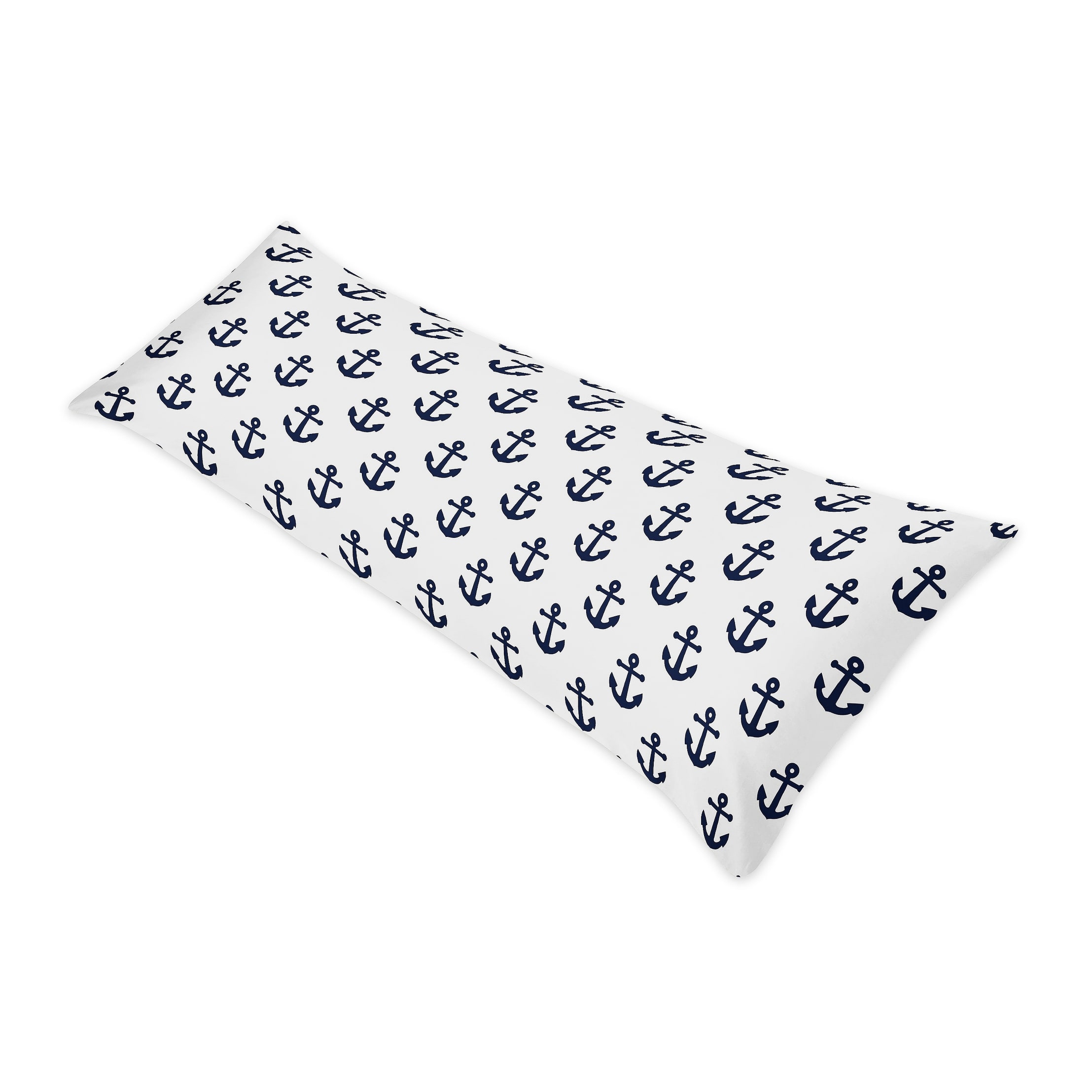 Navy Blue White Anchors Body Pillow Case (Pillow Not Included ...