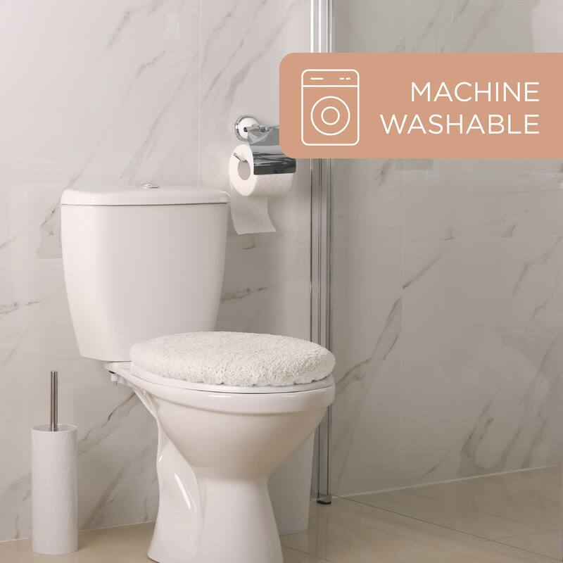 TOWN & COUNTRY EVERYDAY Ultra Plush Solid Tufted Toilet Lid Cover, Soft and Absorbent, Non-Slip Cover, Machine Washable