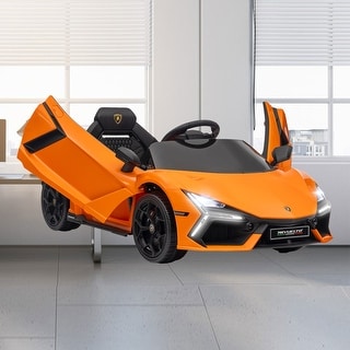 Lamborghini Licensed 12V Kids Ride-On Car with Hydraulic Doors, LED Lights, Music, and Parental Remote Control