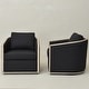 preview thumbnail 61 of 165, KINWELL 31"W Oak Frame Upholstered Swivel Barrel Armchair