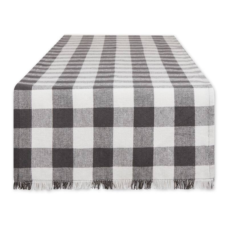 DII Heavyweight Fringed Table Runner - 14x108 - Pewter