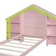 preview thumbnail 19 of 29, Wood Platform Bed with House-shaped Storage Headboard and Built-in LED for Bedroom