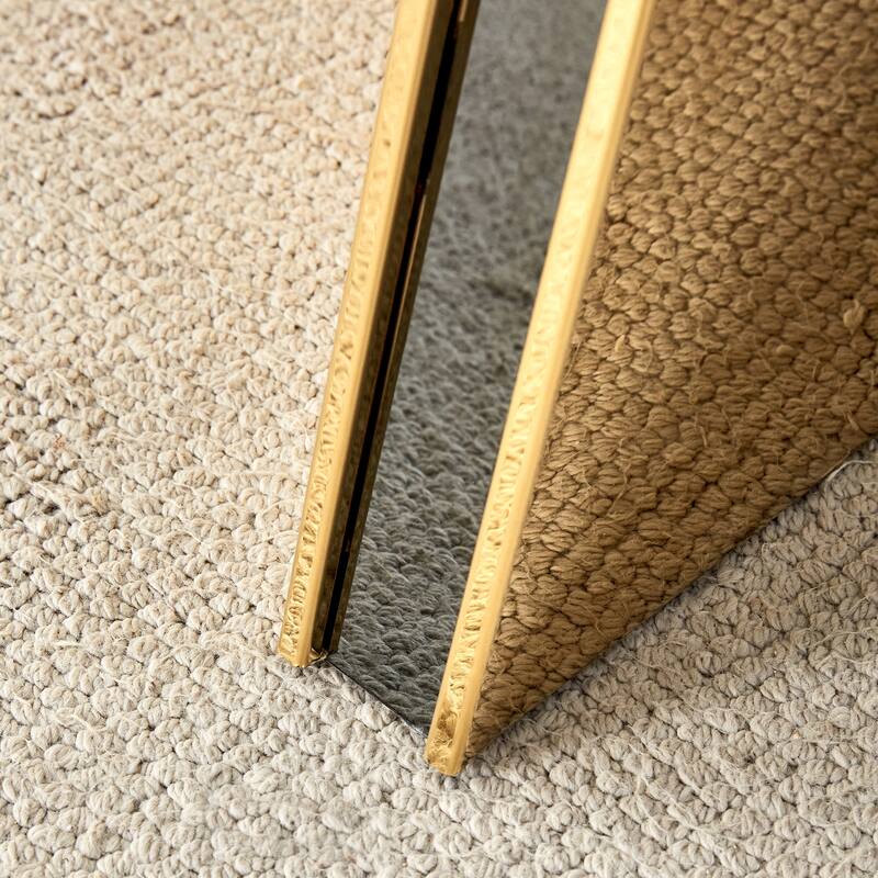 Roomfitters Pandora Sintered Stone Dining Table with Gold Stainless Butterfly Legs for Dining Room